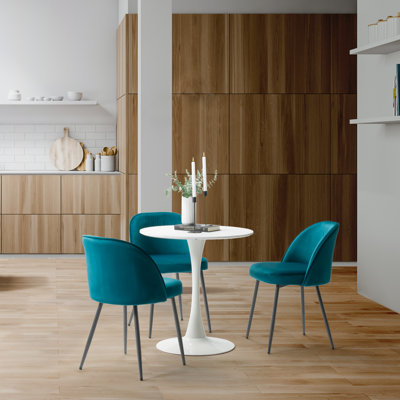 Ensemble de salle à manger à piédestal 4 pièces avec chaises rembourrées Steller