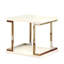 Table de bout de style contemporain avec laque ultrabrillante, structure chromée et tablette inférieure ouverte pour le salon