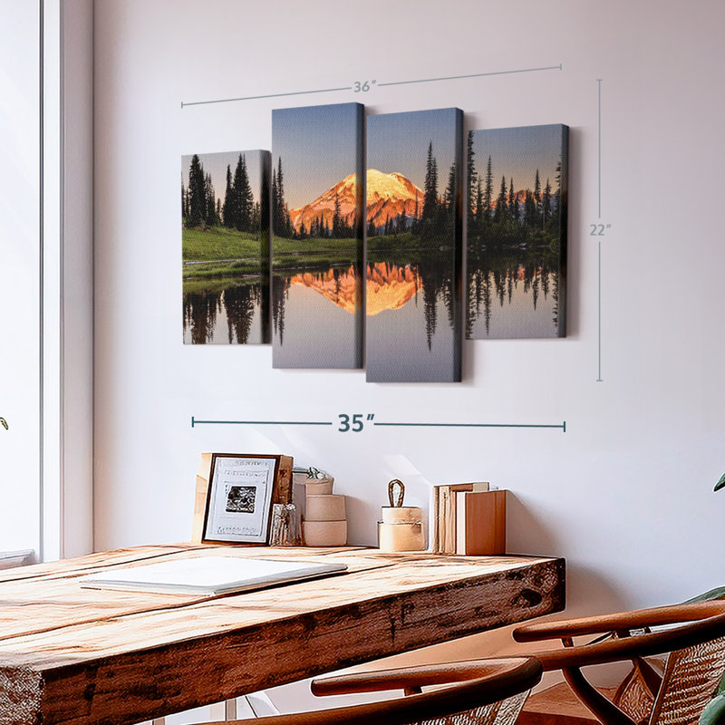 «Mount Rainier Sunset Hues Wall Art», H 22 po x l 36 po x P 1,00 po
