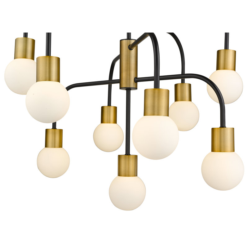 Lustre à niveaux 9 lumières unique Davisboro, Laiton fonderie