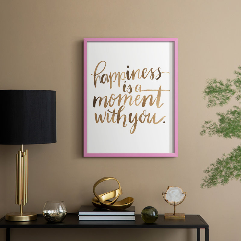 Reproduction encadrée «Loves You II» - bois massif, H 30 po x l 24 po, Rose