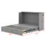 Lit escamotable Murphy avec tiroir et ensemble de prises et ports USB, structure de poulie
