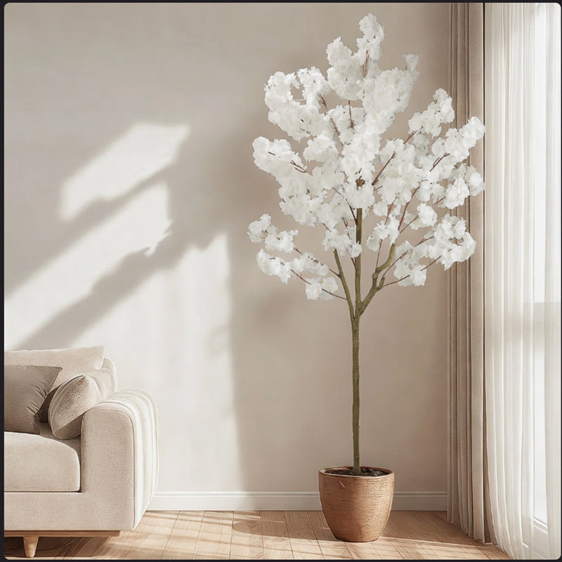 180 cm H Faux Plant, White