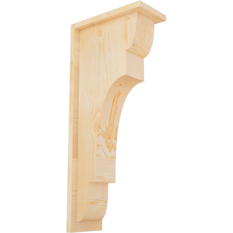 New Brighton Corbel w/Backplate, 28" H x 6" W x 12" D, Douglas Fir, Rough Sawn
