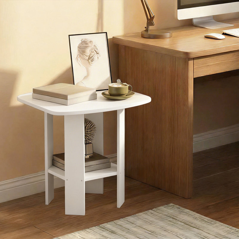 Sarwar 4 Legs End Table with Storage, White