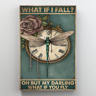 «Dagonfly What If You Fly», impression rectangulaire sur toile 1 pièce «Dagonfly What If You Fly»