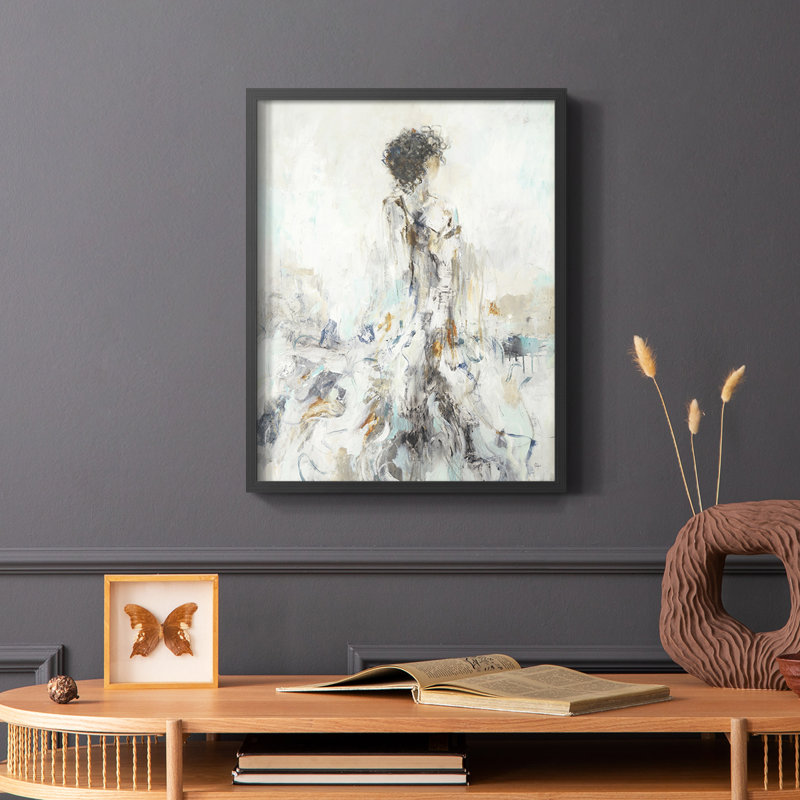 Romantic Reflection II Framed Print - Solid Wood, Black, 10" H x 8" W