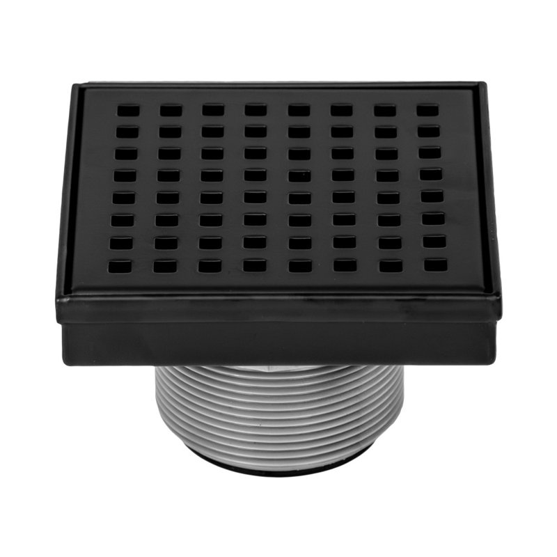 Grid Shower Drain, Matte Black