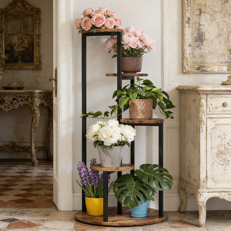 Sturdy Corner Flower Shelf,4-Tier Display Stand,Plants Holder