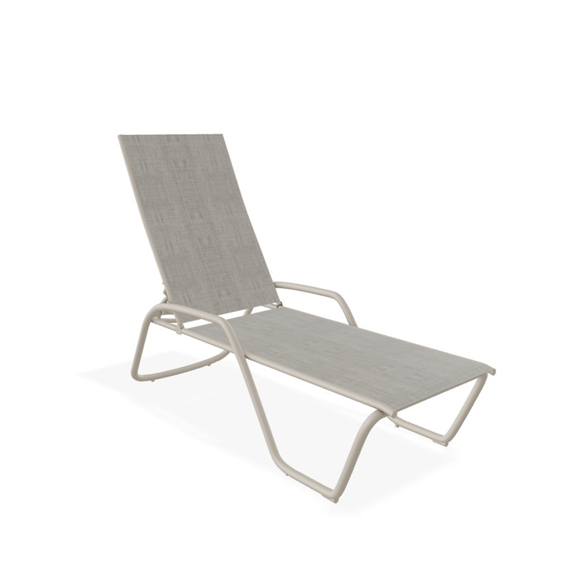 Outdoor Rust-Resistant Metal Chaise Lounge, Textured Desert, Smoke