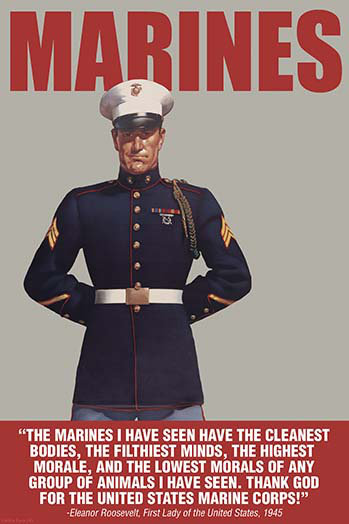 « marines » par wilbur pierce, affiche rétro, H 36 po x l 24 po