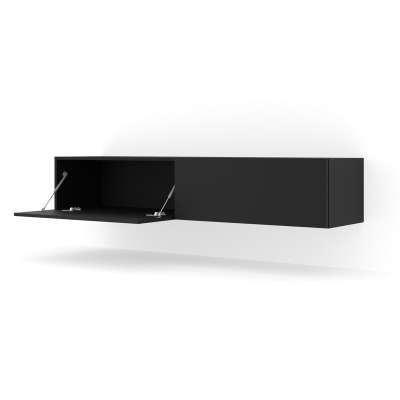 Nafeesha Unfinished TV Stand for TVs up to 70", Black Matt