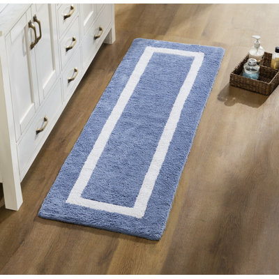 Widman 100% Cotton Tufted Reversible Bath Rug Super Absorbent, Machine Washable Bathroom Rug