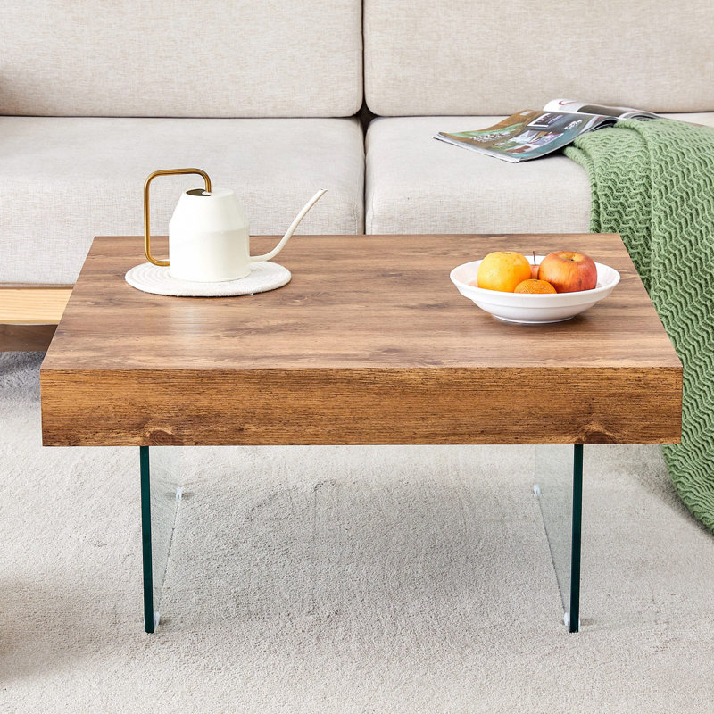 Table basse carrée de style naturel