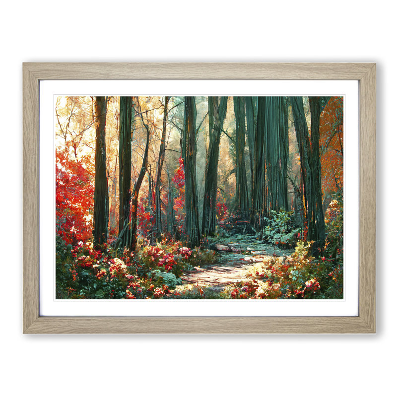 Mystical Forest Vol.1 - Single Picture Frame Print, 34cm H x 46cm W x 2cm D, Oak 