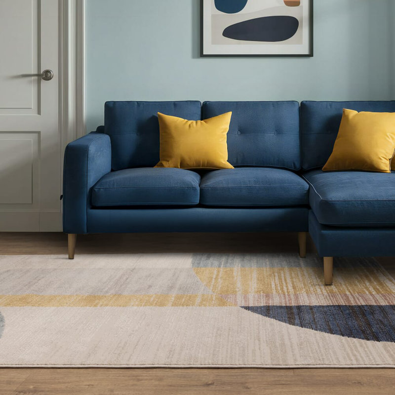 Deboran Blocks Cream/Multi Area Rug, Rectangle 80 x 140 cm