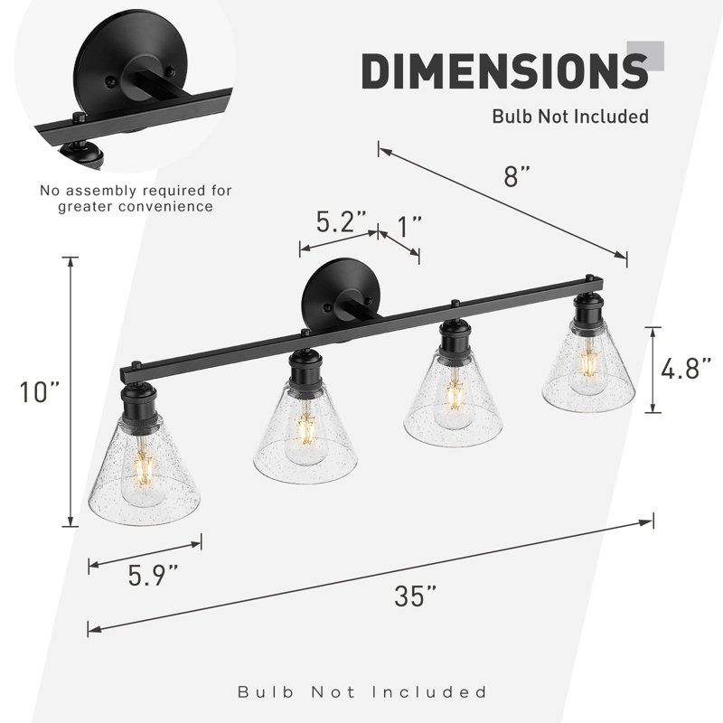 Beckmann 4 - Light Dimmable Vanity Light, Matte Black