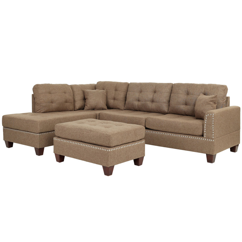 31.5*30" Left Seat Module For Modular Sectional Sofa,Chenille,2 Colors, Brown Chenille