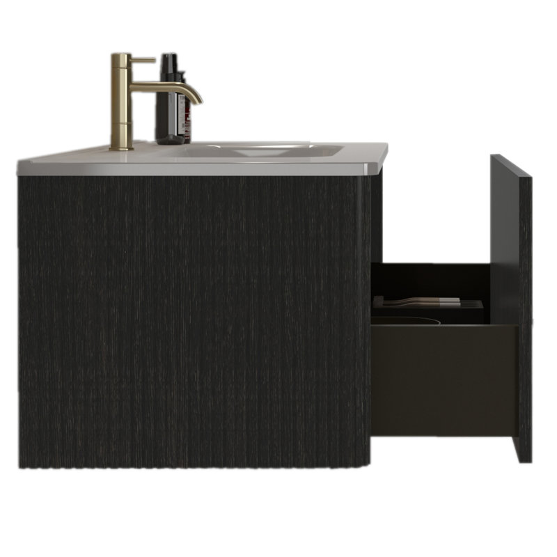 Woolcott Bathroom Cabinet, Black, 15.6" H x 35.8" W x 18.3" D