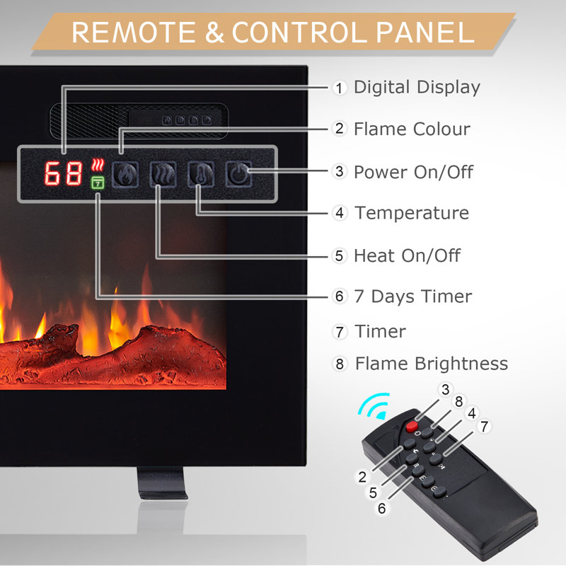 Carsten 60" 3-in-1 Electric Fireplace Insert with Adjustable Color Flames & Fire Cracking Sound