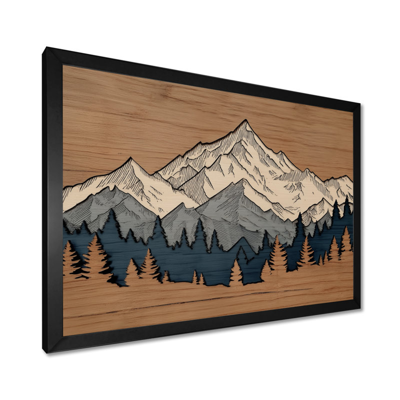«White and Brown Morocco Berber Mountains - Mountains Wall Art, White Landscape», reproduction d'art sur toile, Noir