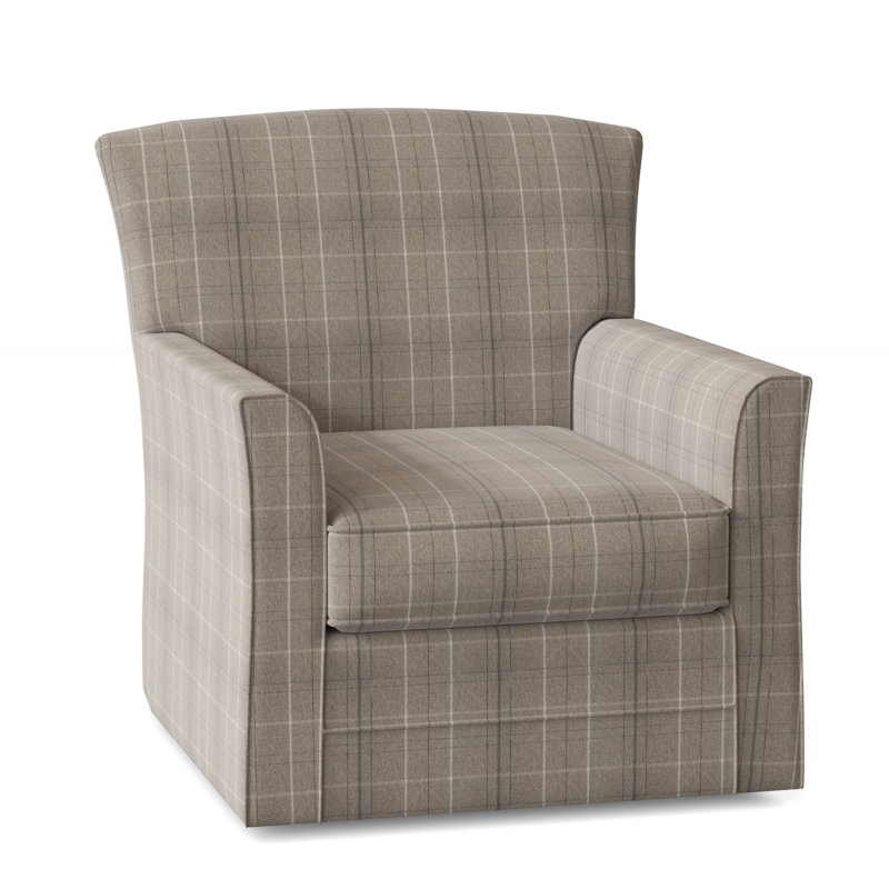 Buckley Swivel Armchair, Taupe Plaid; 0126-73