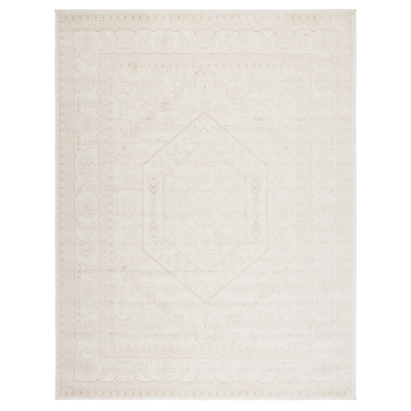 Wadlington Oriental Ivory/Beige Area Rug, Rectangle 10' x 14'