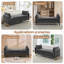 Banc de rangement moderne en velours de 66 po de longueur avec pieds dorés, poche pour accoudoirs et 2 coussins-357990919-343922331