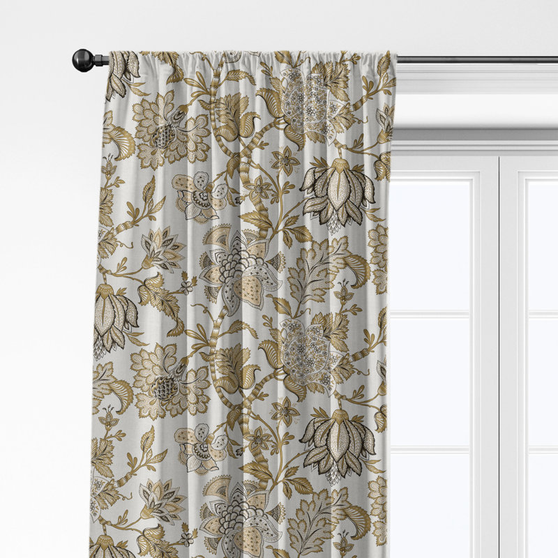 Ensemble de 2 rideaux simples en coton Bronte, L 50 po x L 48 po, Doré