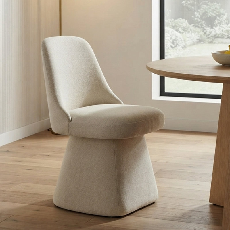 Chaise pivotante rembourrée en tissu, Lin lin