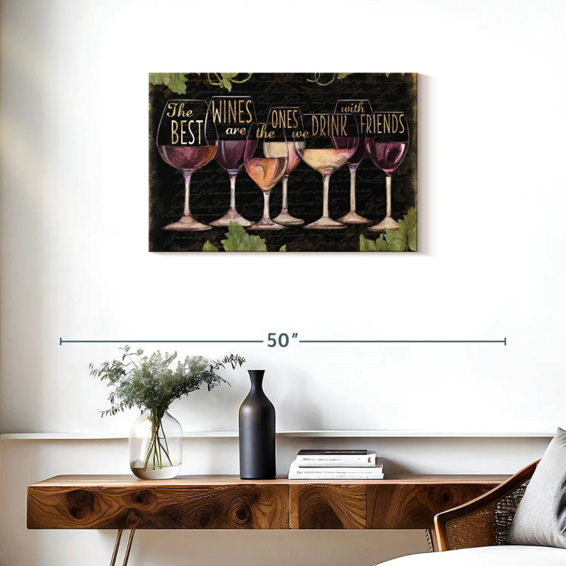 Tergel Wine Line sur fond noir, H 20 po x l 30 po