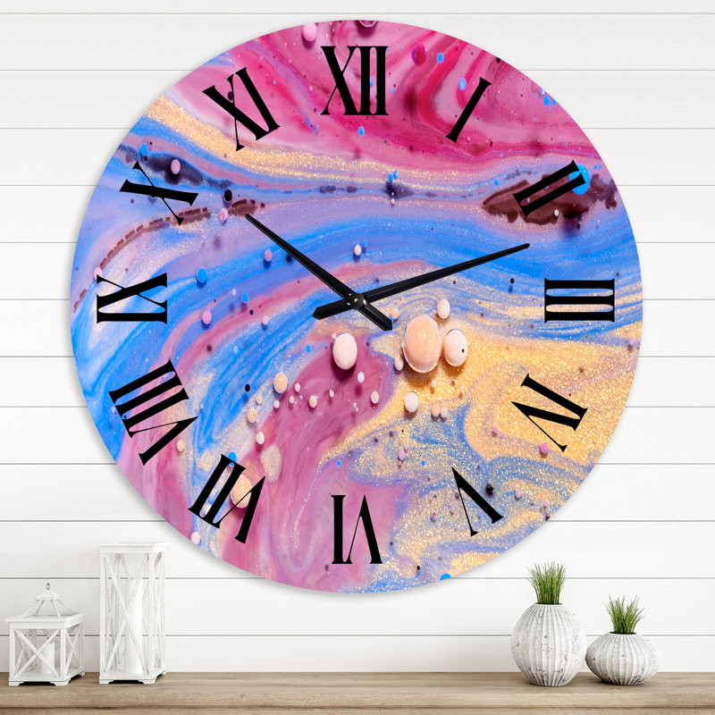 Acrylique bulles colorées - horloge murale moderne, Très petit