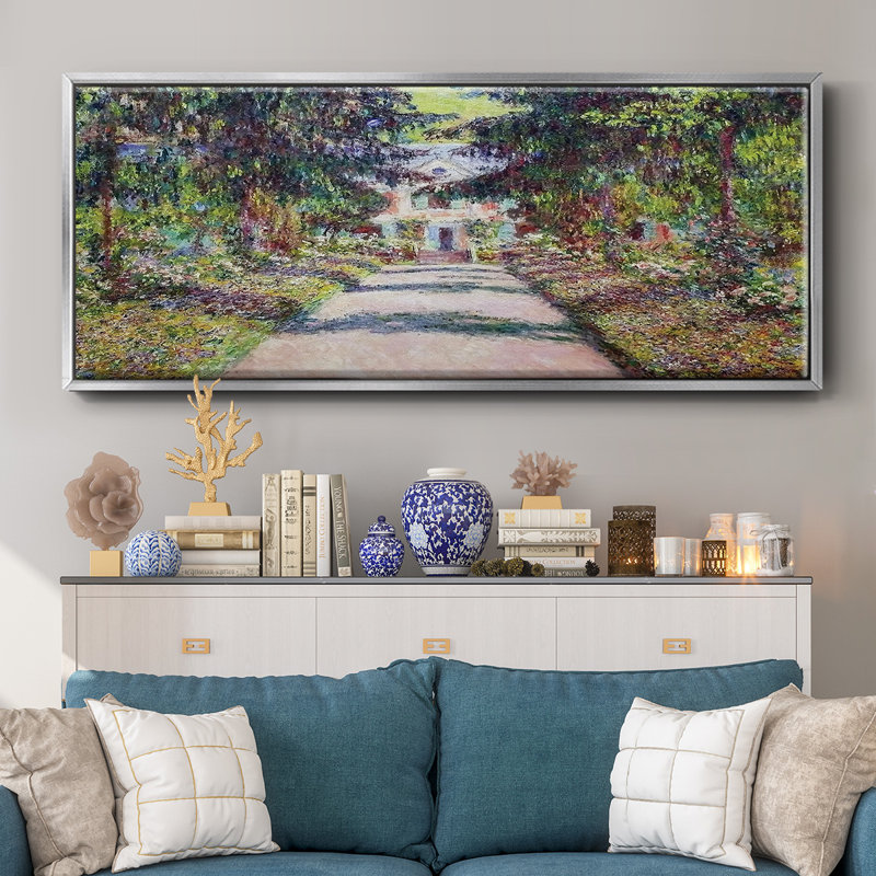Sentier dans le jardin de Monet à Giverny, 1900 - toile encadrée, H 24 po x l 60 po