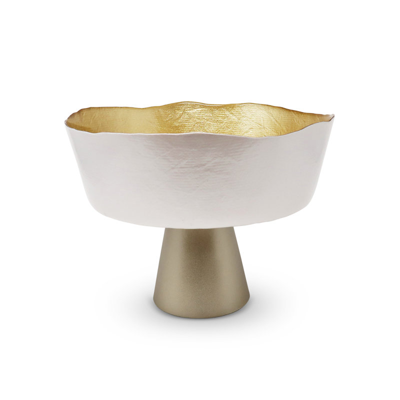 Bol décoratif en verre, Or/blanc