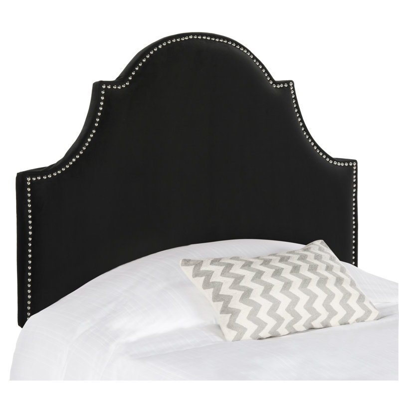Caswell Upholstered Headboard, Jet Black, Twin, Velvet