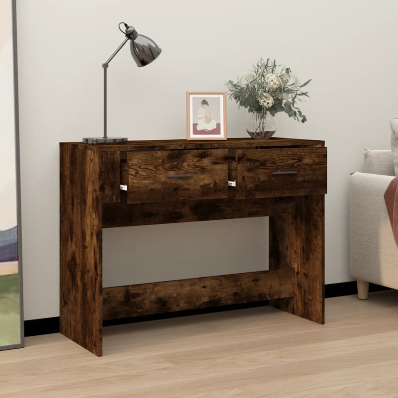 Nolwen 100cm Console Table, Smoked Oak