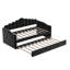 Lit de jour simple rembourré avec couchette, canapé-lit en velours avec ports de chargement USB, aucun sommier nécessaire, noir