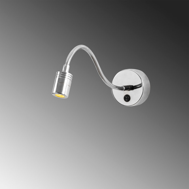 Lampe murale moderne industrielle, corps en métal argenté, hauteur réglable, 5,9 po x 14,9 po x 11,8 po | Douille 1W 2700K, diamètre de la plaque de base: 3,1 pouces | Design scandinave élégant pour le salon, la chambre à coucher et le bureau