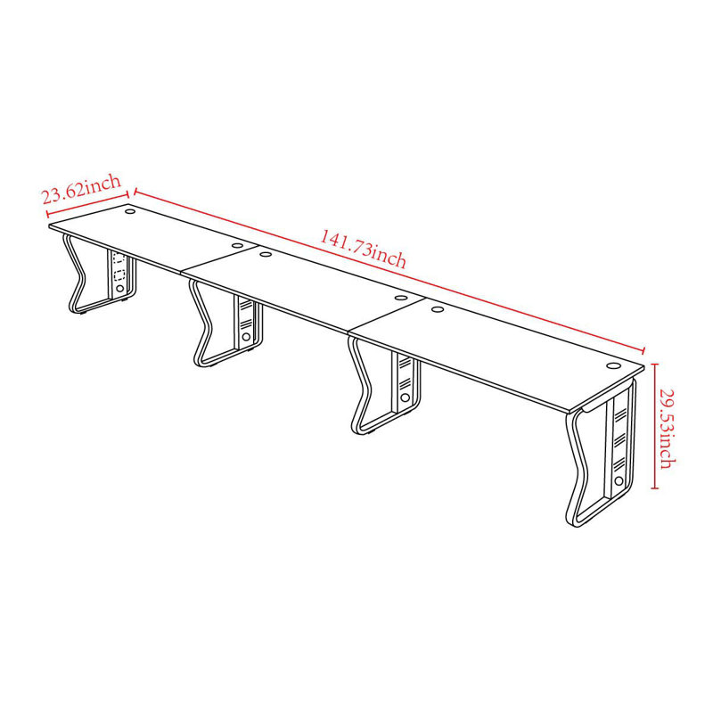 Constantia 141.73'' W Rectangle Partition Desk
