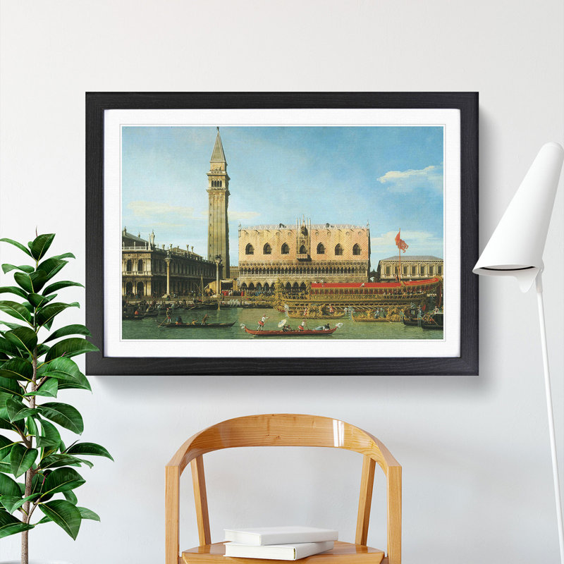 Ascension Day Vol.1 by Giovanni Canaletto - Picture Frame Painting, 36cm H x 48cm W x 2cm D, Black Framed