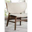 Chaise d'appoint moderne Mid-Century avec dossier à oreilles noyer / beige
