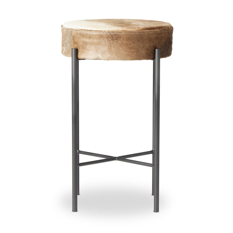 Nocona Upholstered Bar Stool with Metal Frame, Speckled Hide - Brown, Counter Stool (26" Seat Height)