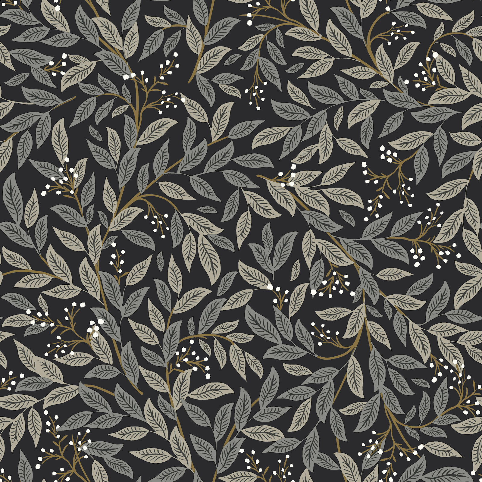 Willowberry Wallpaper, Black