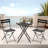 Anshu Iron Table And Folding Chair Set, 2 - Person Round Outdoor Dining Set-1100113453