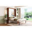 Lit escamotable double avec bureau pliable - Lit escamotable mural - Noyer et blanc