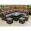 Morvan 9 - Person Patio Dining Set Rectangular Table with Cushions Included