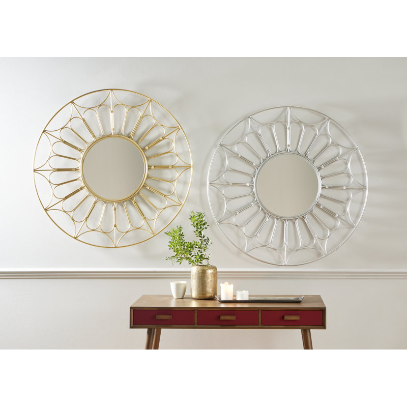 Georgeson Metal Flat Wall Mirror, Silver