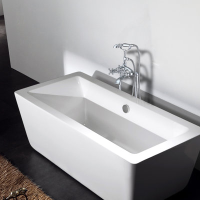 Bathtub Faucet And Hand Shower - Freestanding Design, Finish, 40 In Depth, Construction With Handheld Showerhead Metal Material, Adds Style To Bathroom