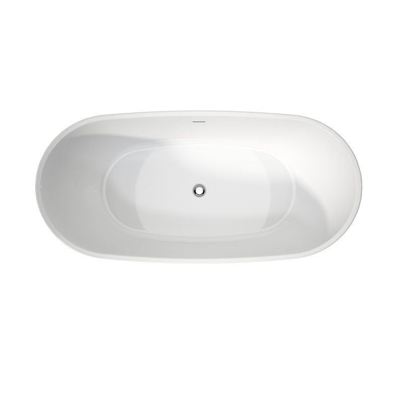 Modern 65" Deep Soaking Acrylic Bathtub, White, , Stain- Surface White Design, Soaking,