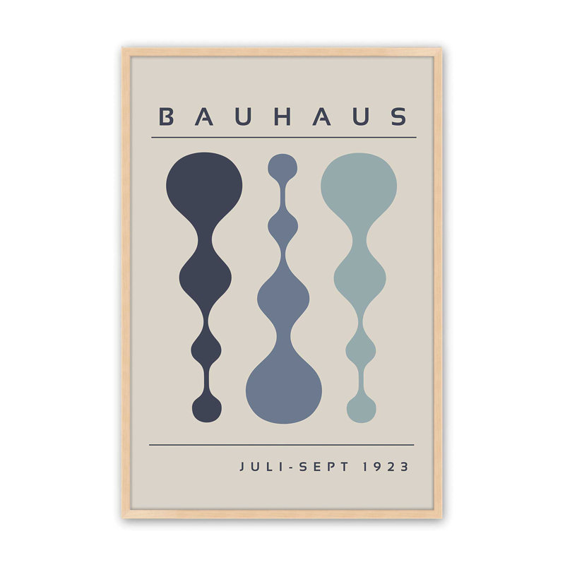 Affiche de minuit rétro Bauhaus, Reproduction encadrée sans passe-partout, H 15 po x l 12 po x P 1,25 po